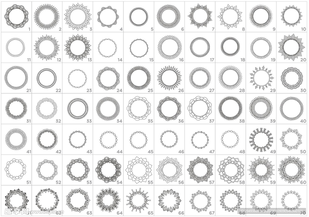 圆形 花边 矢量
