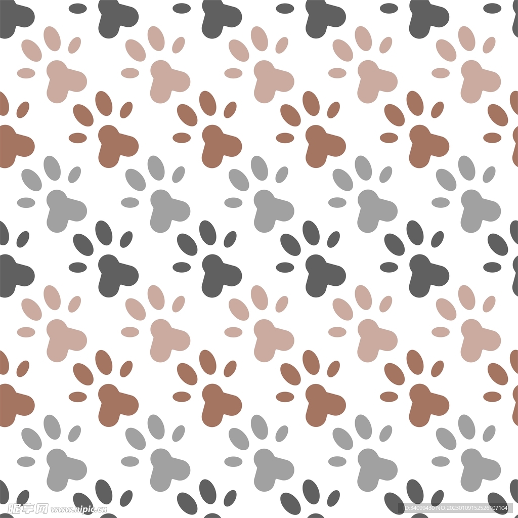 卡通宠物爪印图案