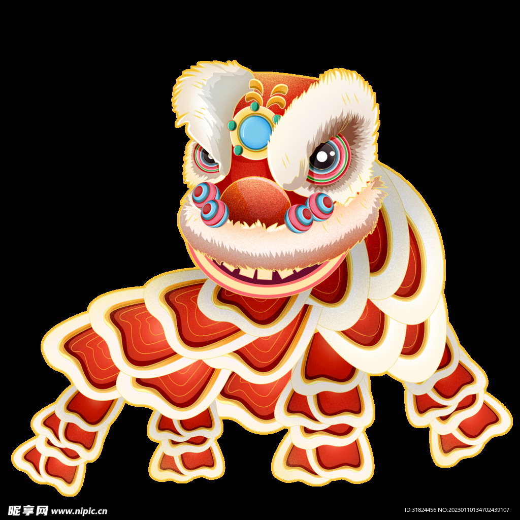 春节兔年插画元素图案 