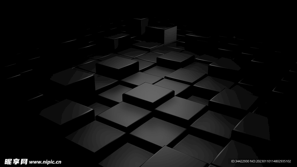 黑色方块科技背景