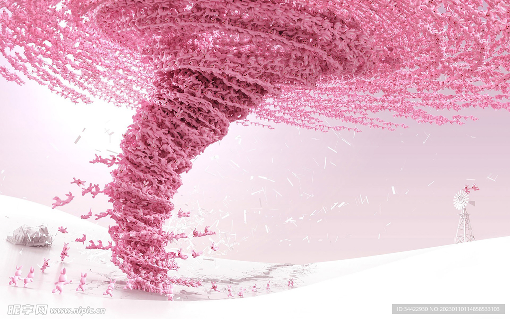 粉红兔子龙卷风