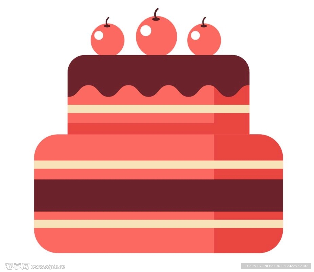 矢量卡通生日蛋糕.