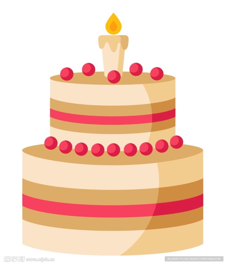 矢量免抠生日蛋糕