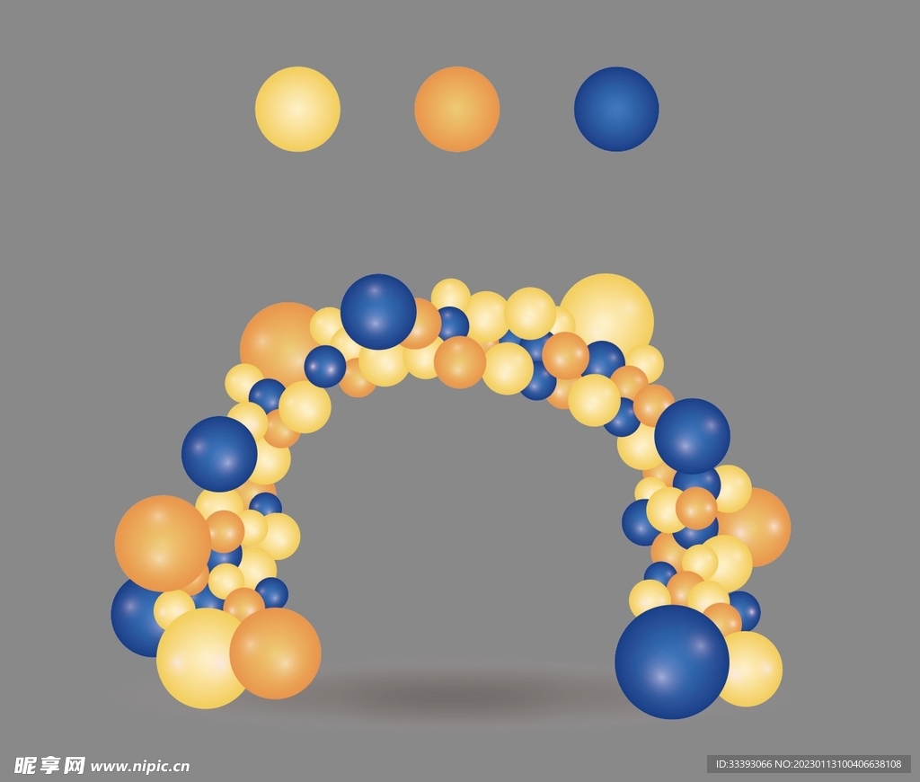 橙黄色气球拱门