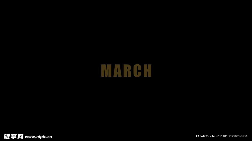 金色三月黑色背景