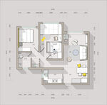 CAD平面图 线稿 彩平图