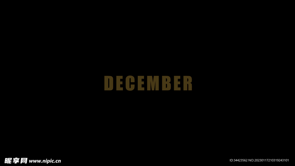 背景金黑色十二月