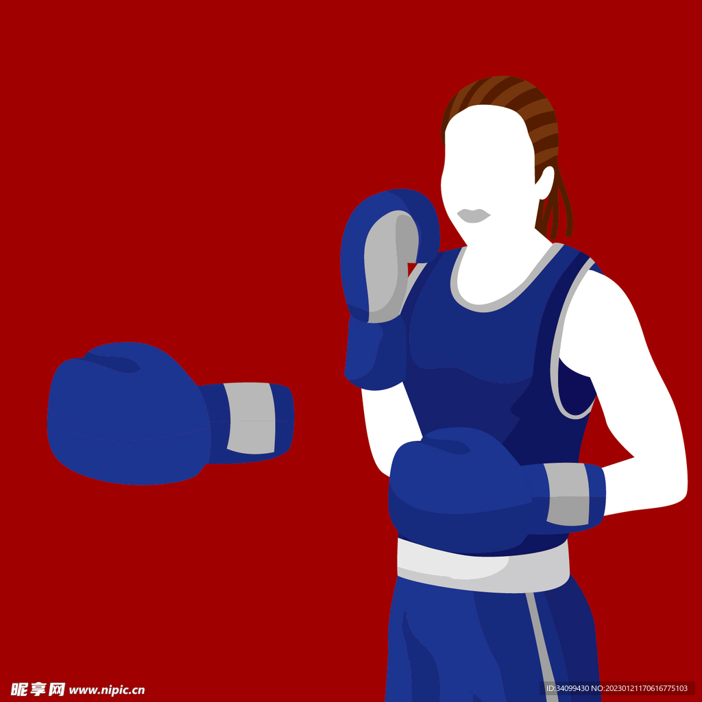 卡通拳击人物