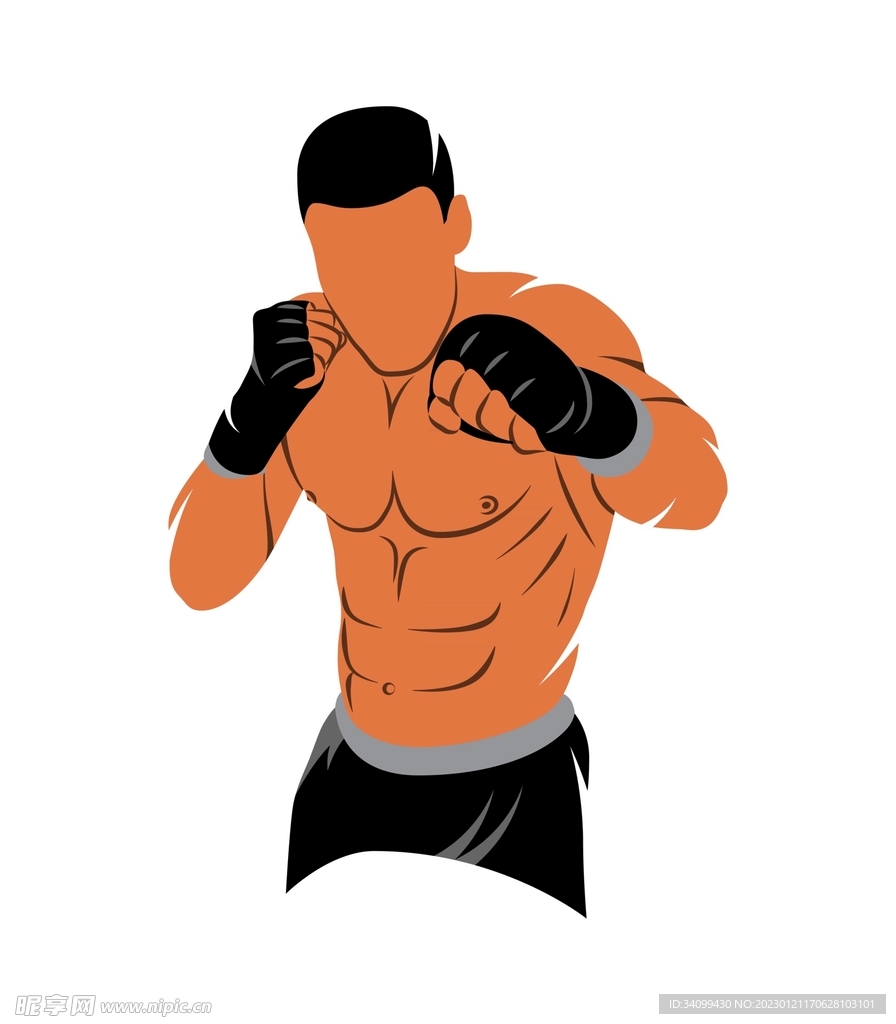 卡通拳击人物