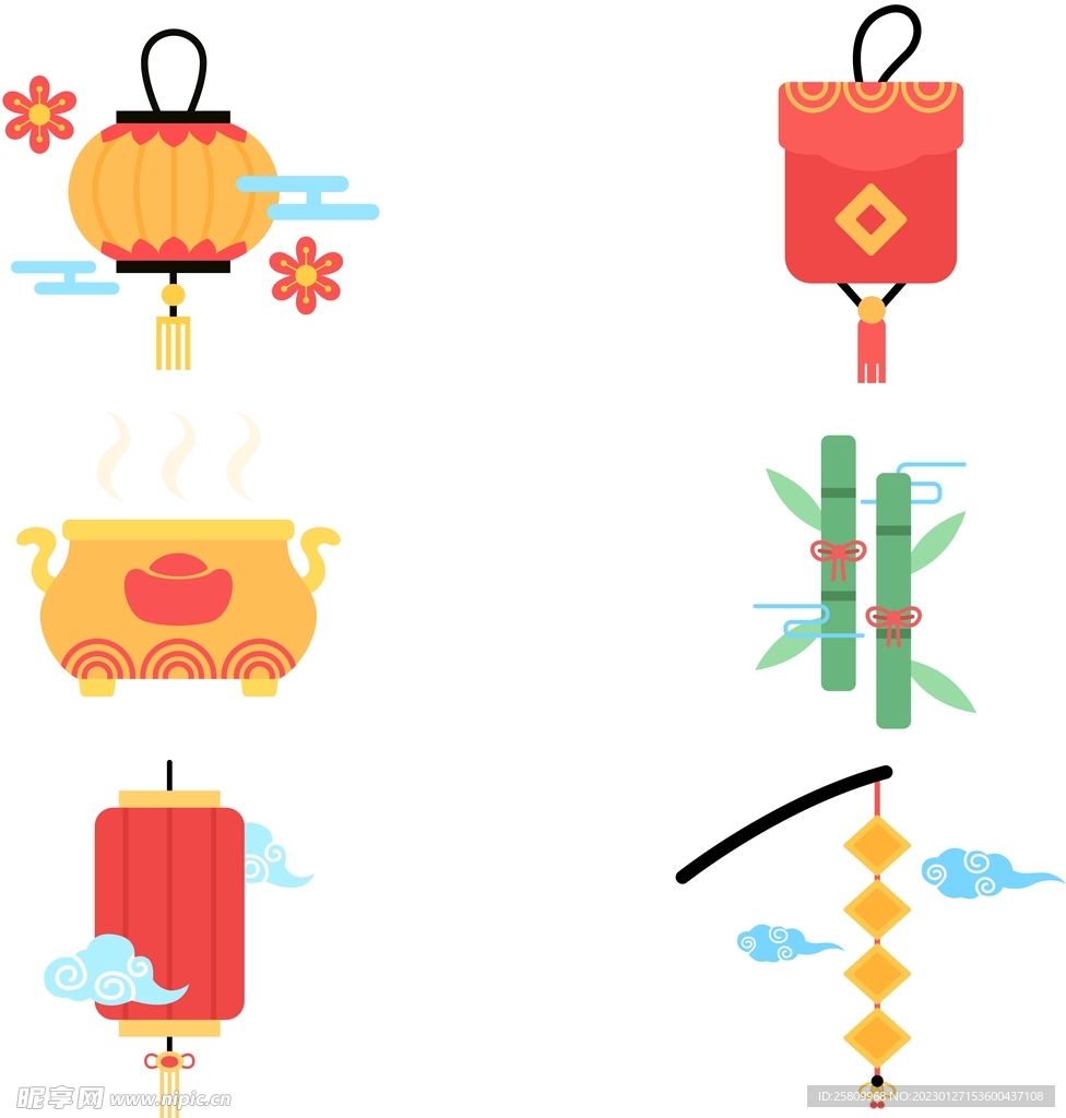 新年元素AI素材