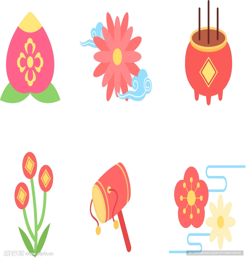 新年元素AI素材