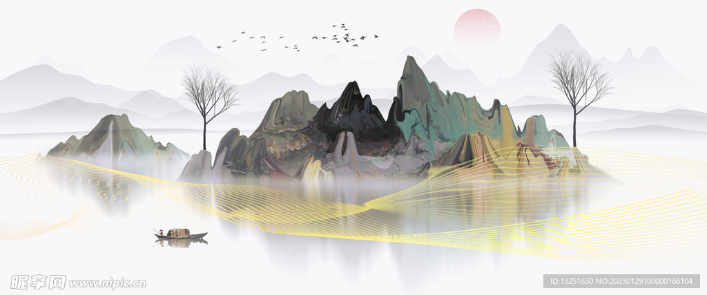 中国风山水背景