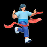 3D立体C4D动作运动奔跑人物