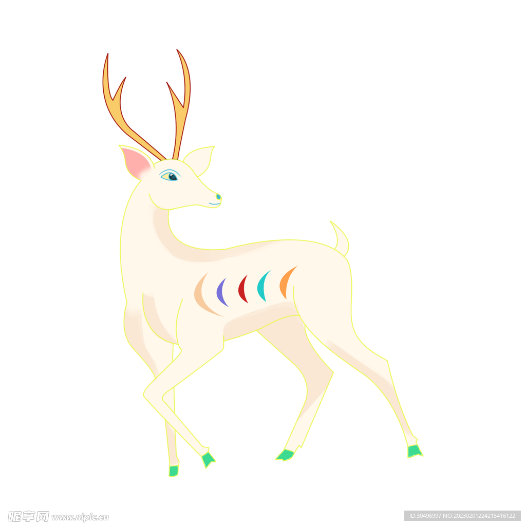 敦煌仙鹿九色鹿  