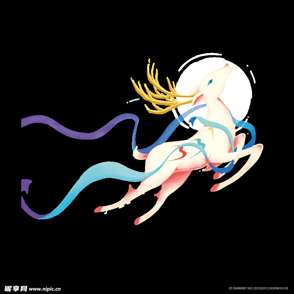 敦煌仙鹿九色鹿  