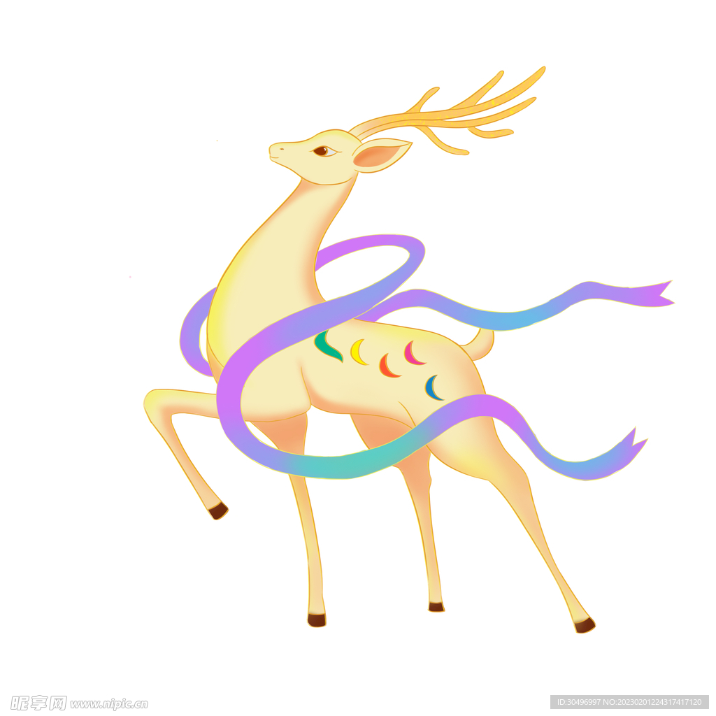 敦煌仙鹿九色鹿  