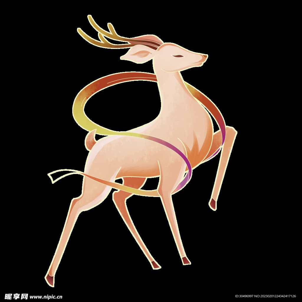 敦煌仙鹿九色鹿  