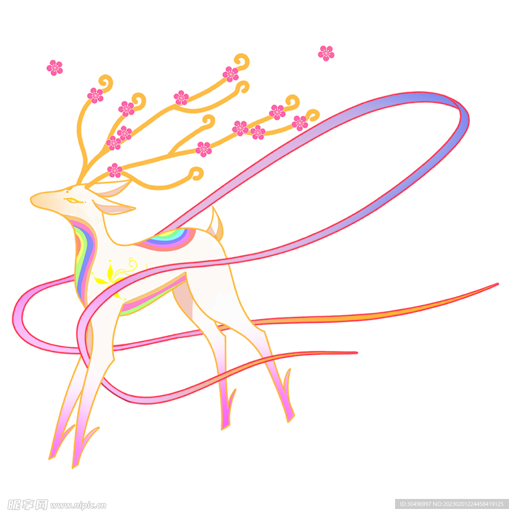 敦煌仙鹿九色鹿  