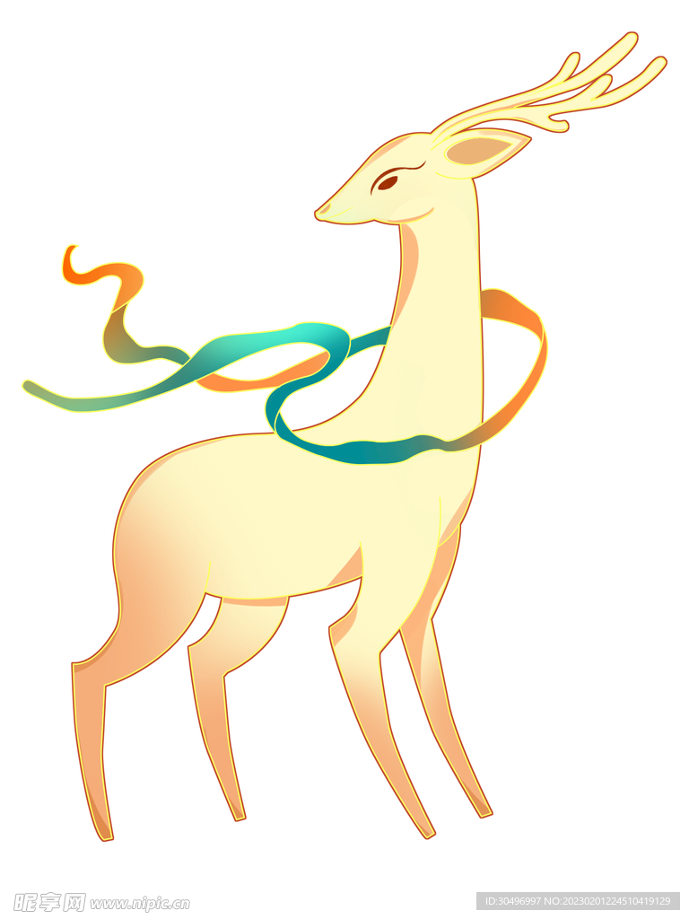 敦煌仙鹿九色鹿  