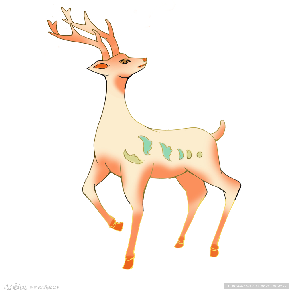 敦煌仙鹿九色鹿  