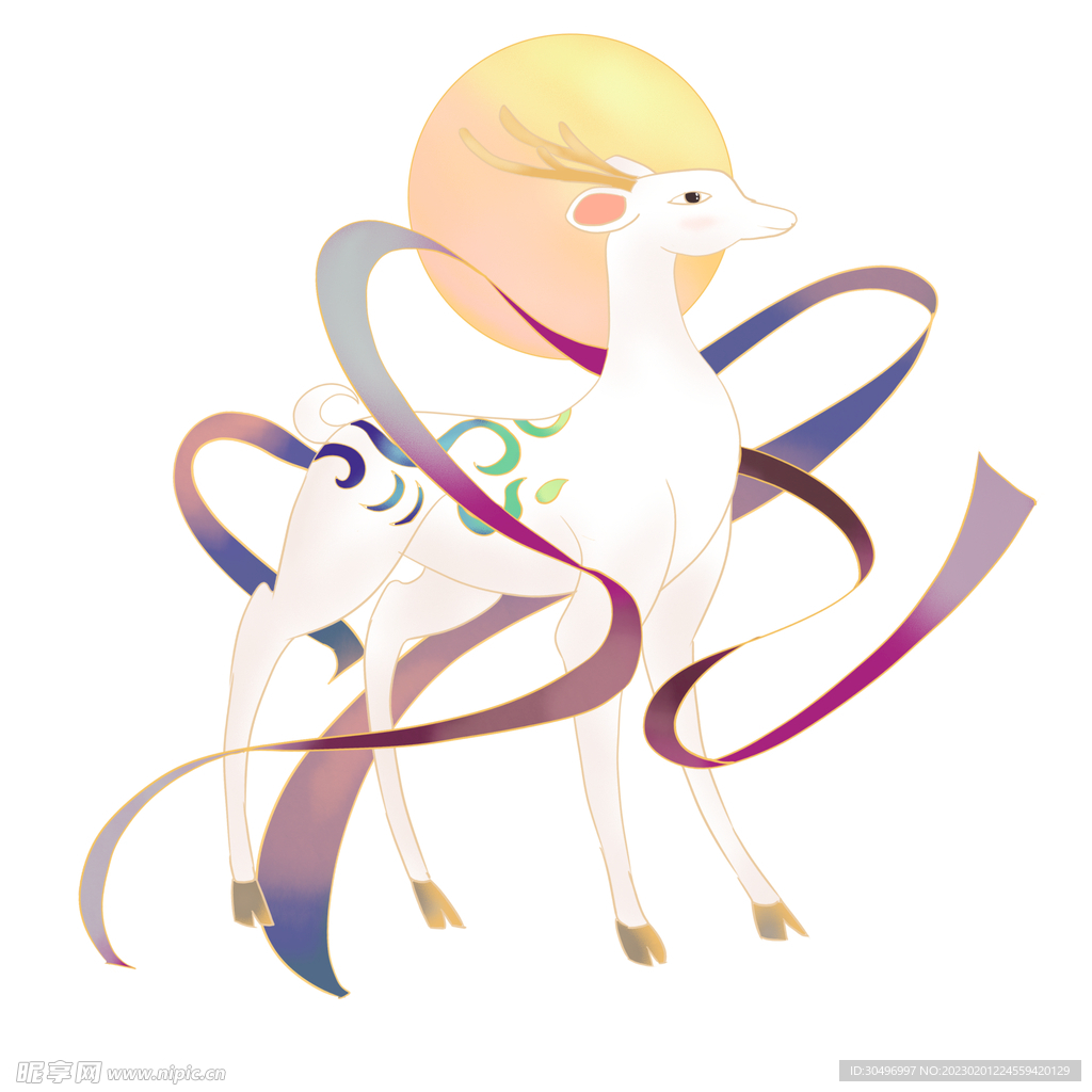 敦煌仙鹿九色鹿  