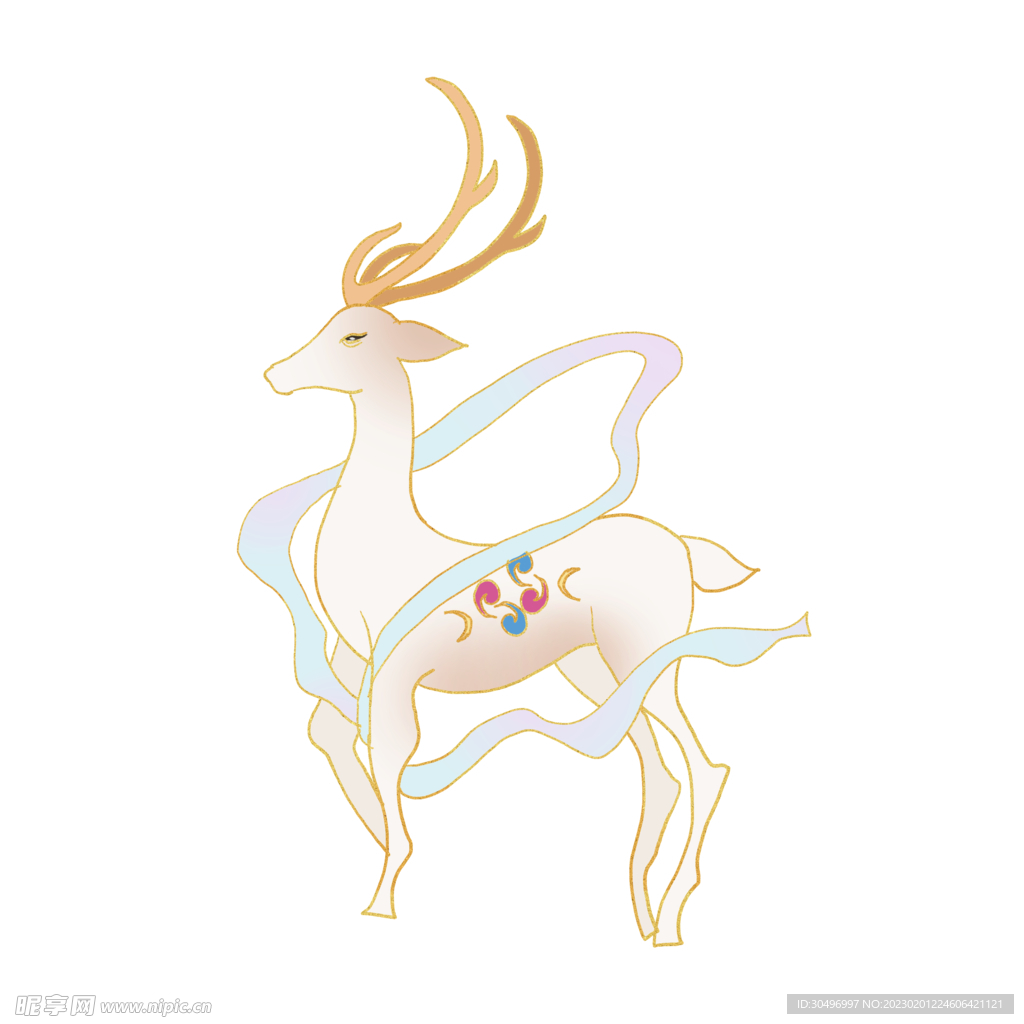 敦煌仙鹿九色鹿  