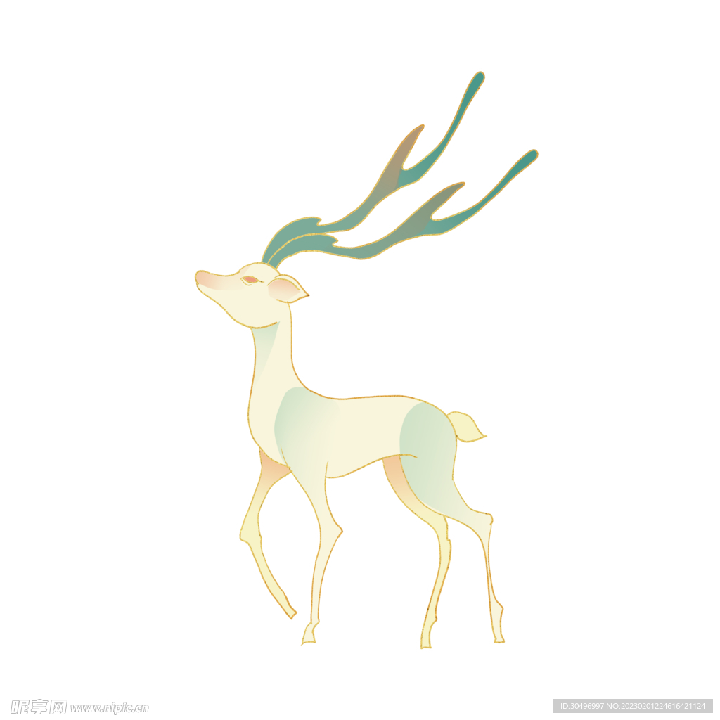 敦煌仙鹿九色鹿  