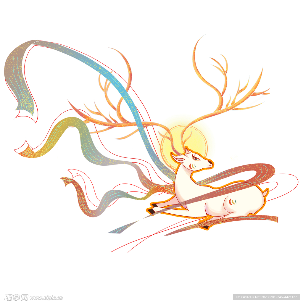 敦煌仙鹿九色鹿  