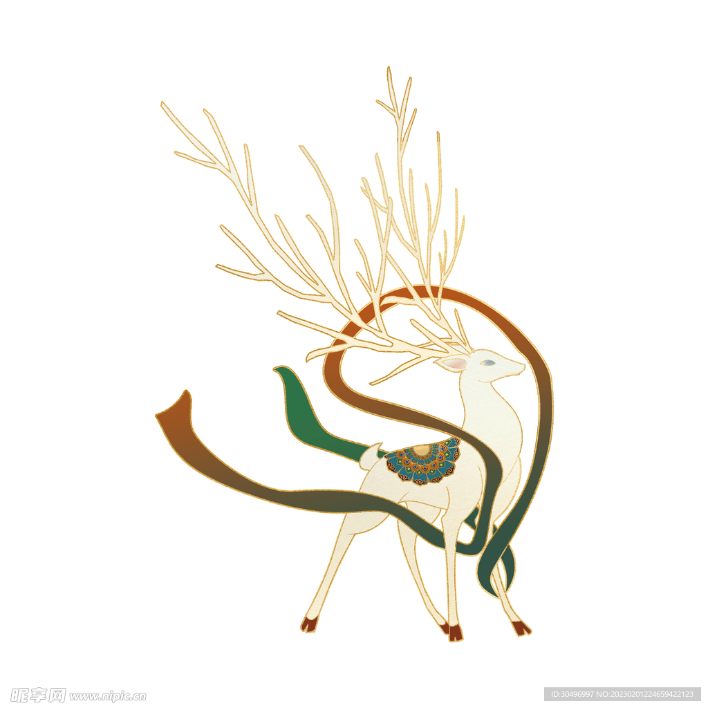 敦煌仙鹿九色鹿  