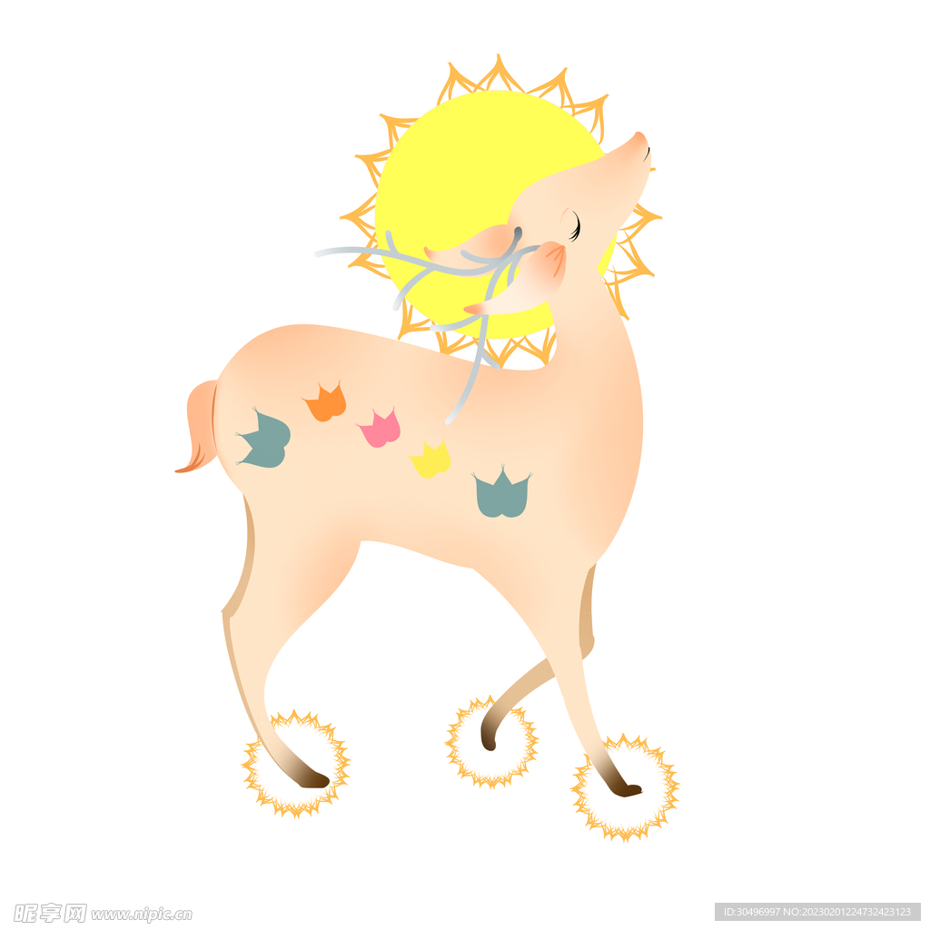 敦煌仙鹿九色鹿  