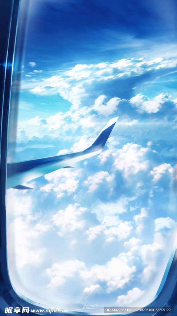 飞机上看到的蓝天