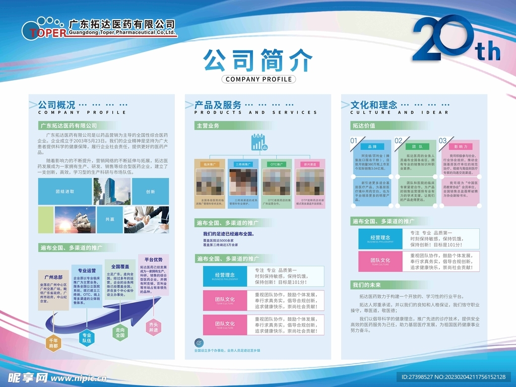 公司简介成长企业文化展板