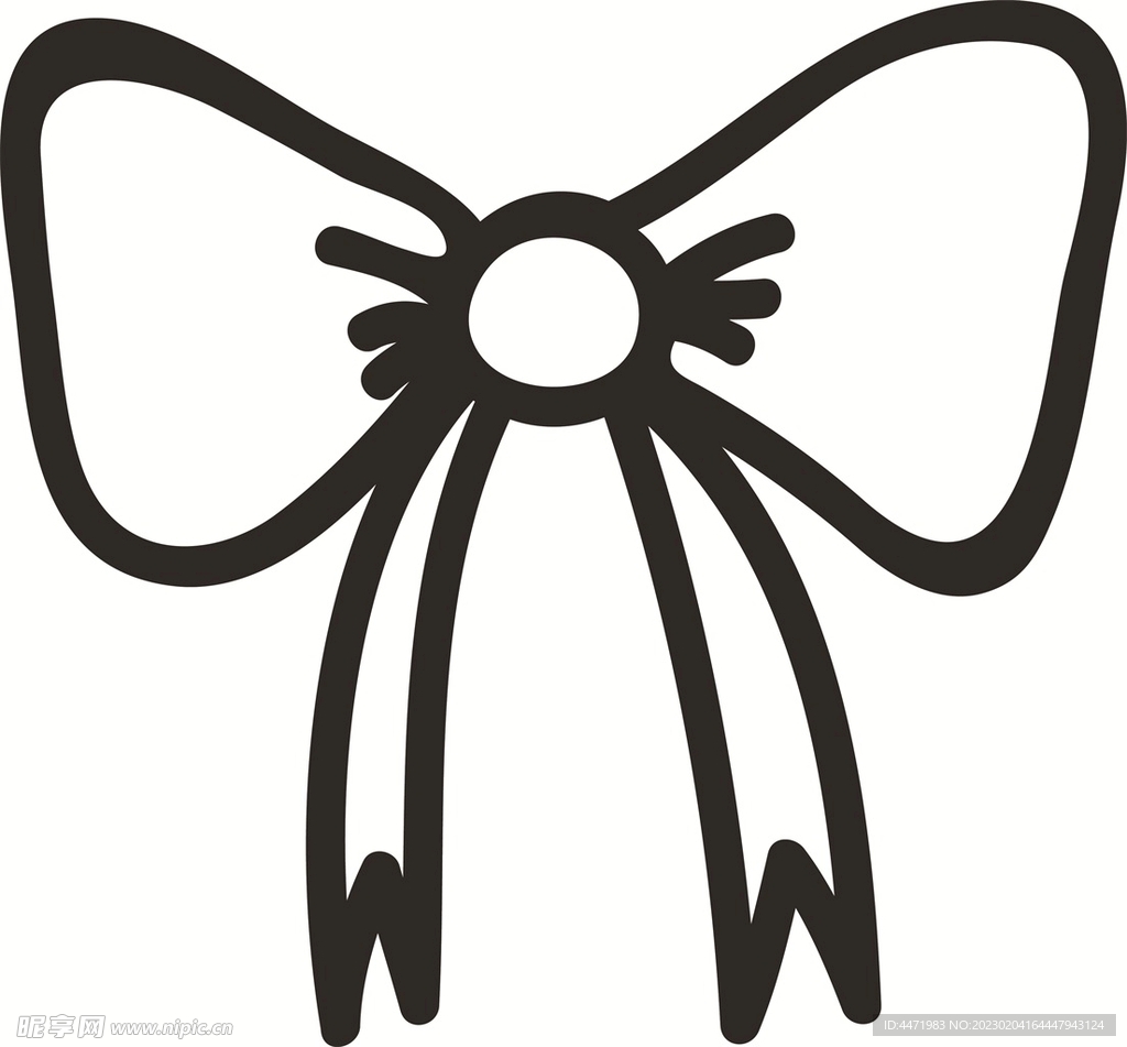 线描蝴蝶结 