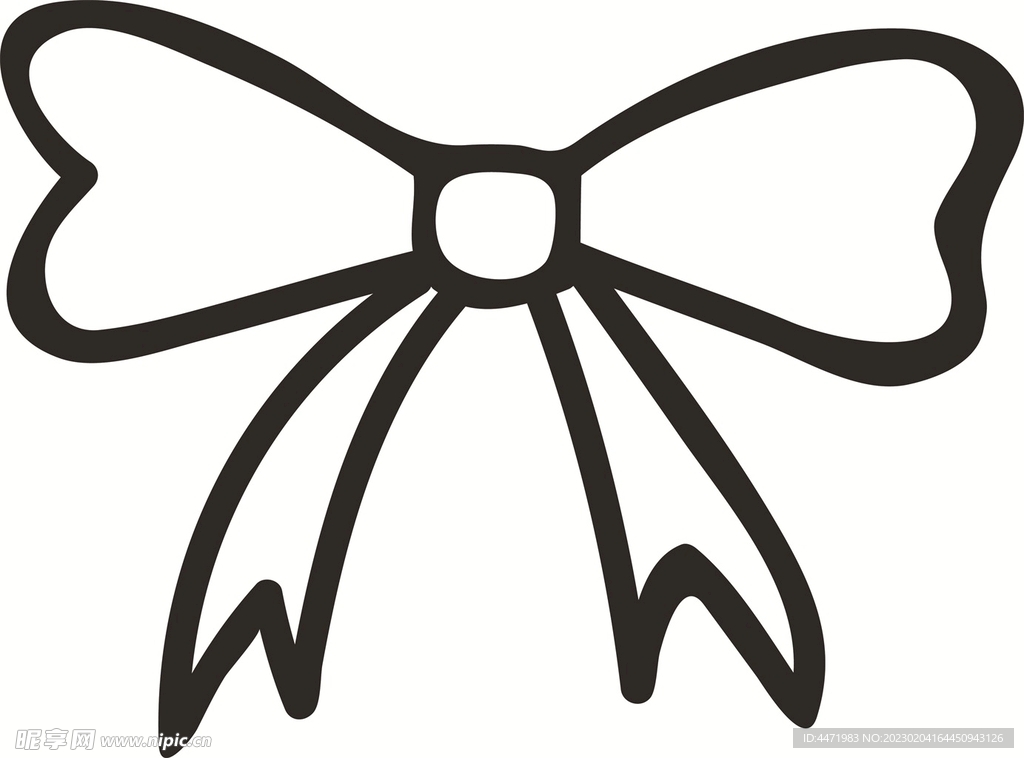 线描蝴蝶结  