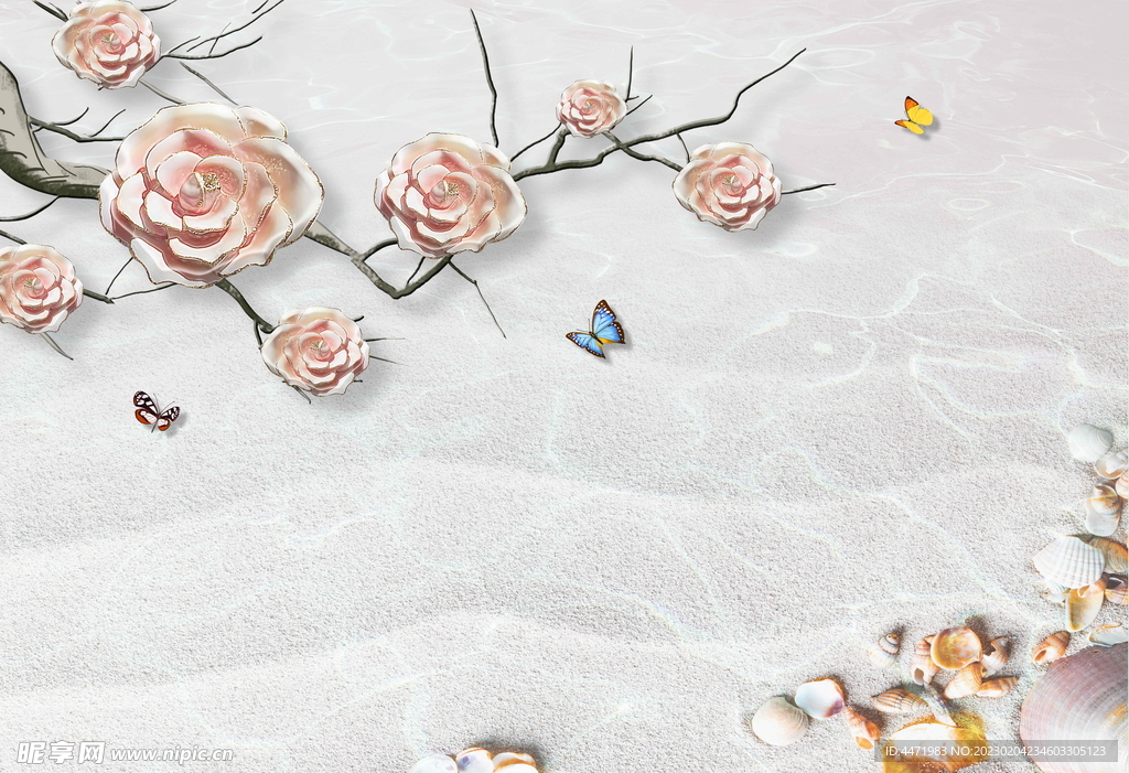 家和花卉电视背景墙