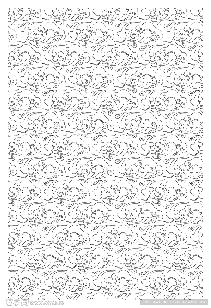 祥云线框底纹