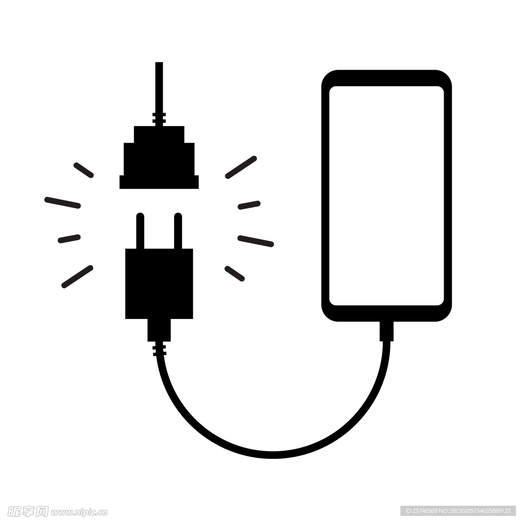 矢量图手机充电