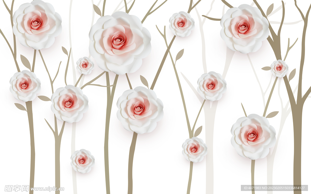 花卉电视背景墙 