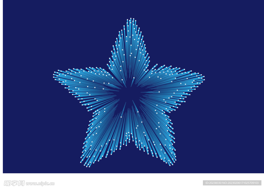 五角星 科技感 渐变星星 雪花