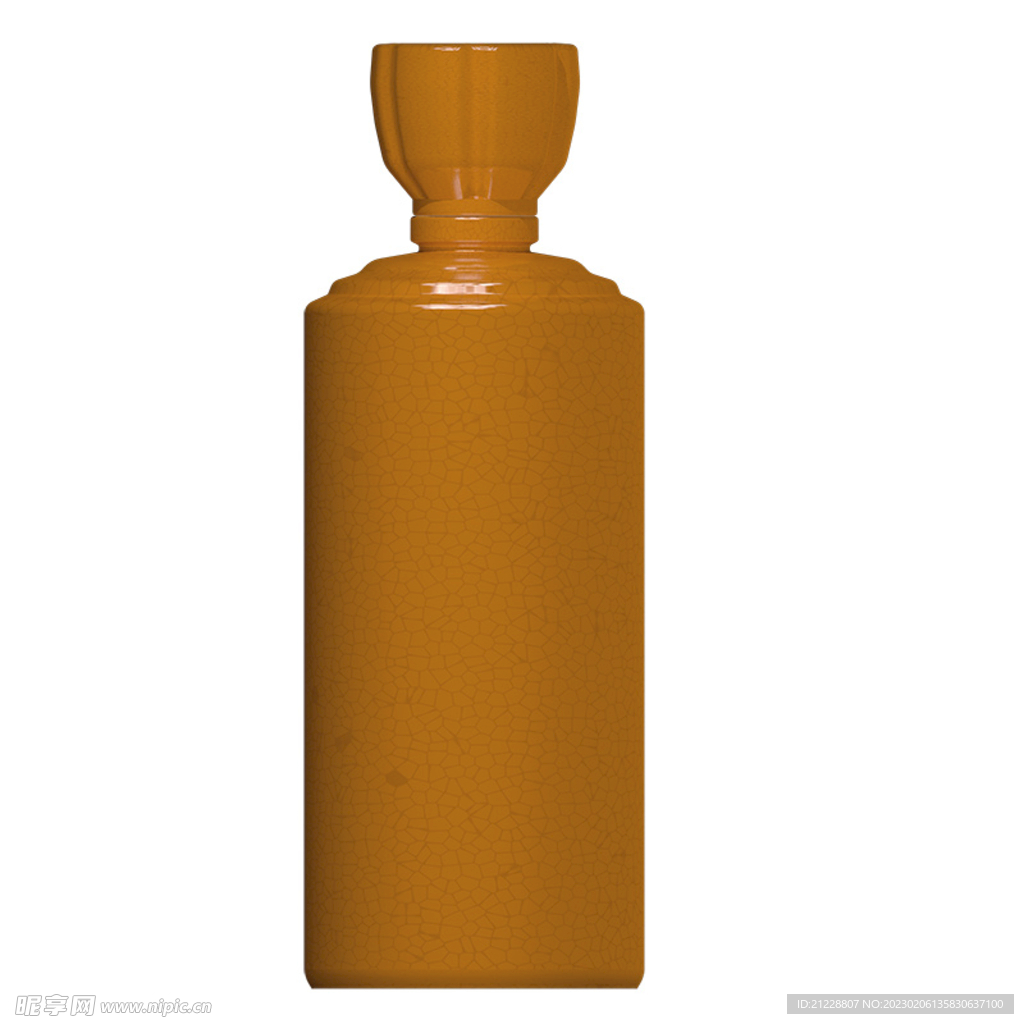 C4D陶瓷裂纹白酒瓶型模型