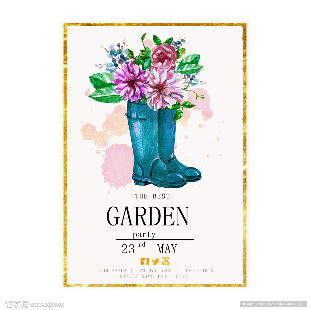 装满鲜花的靴子