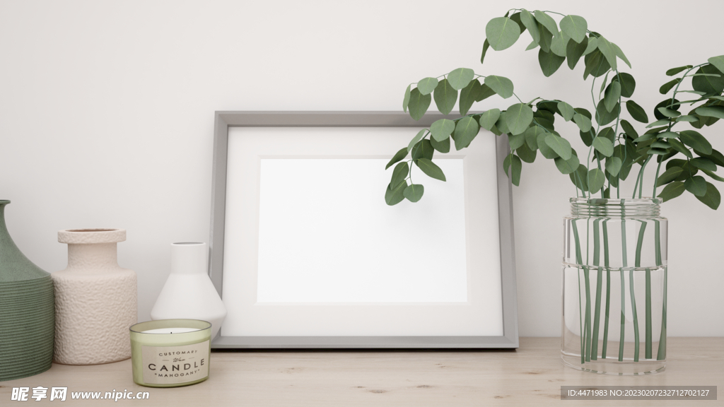 装饰画相框样机 