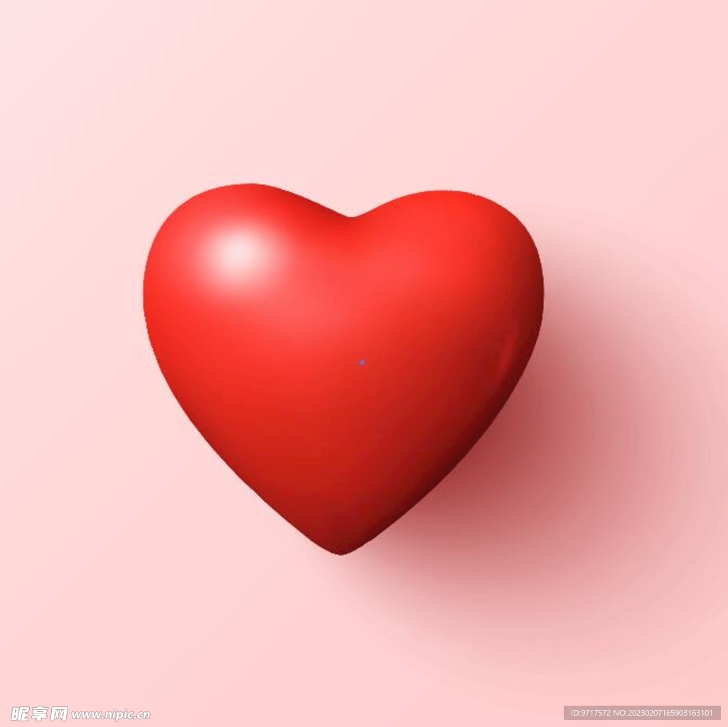 立体红色爱心AI素材