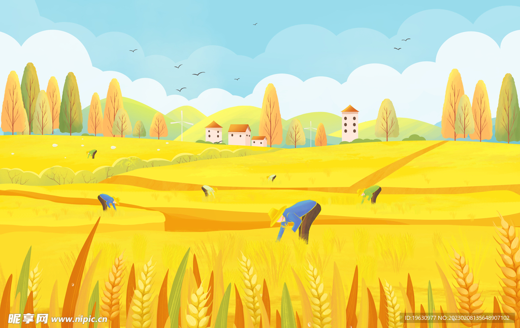 世界粮食日插画