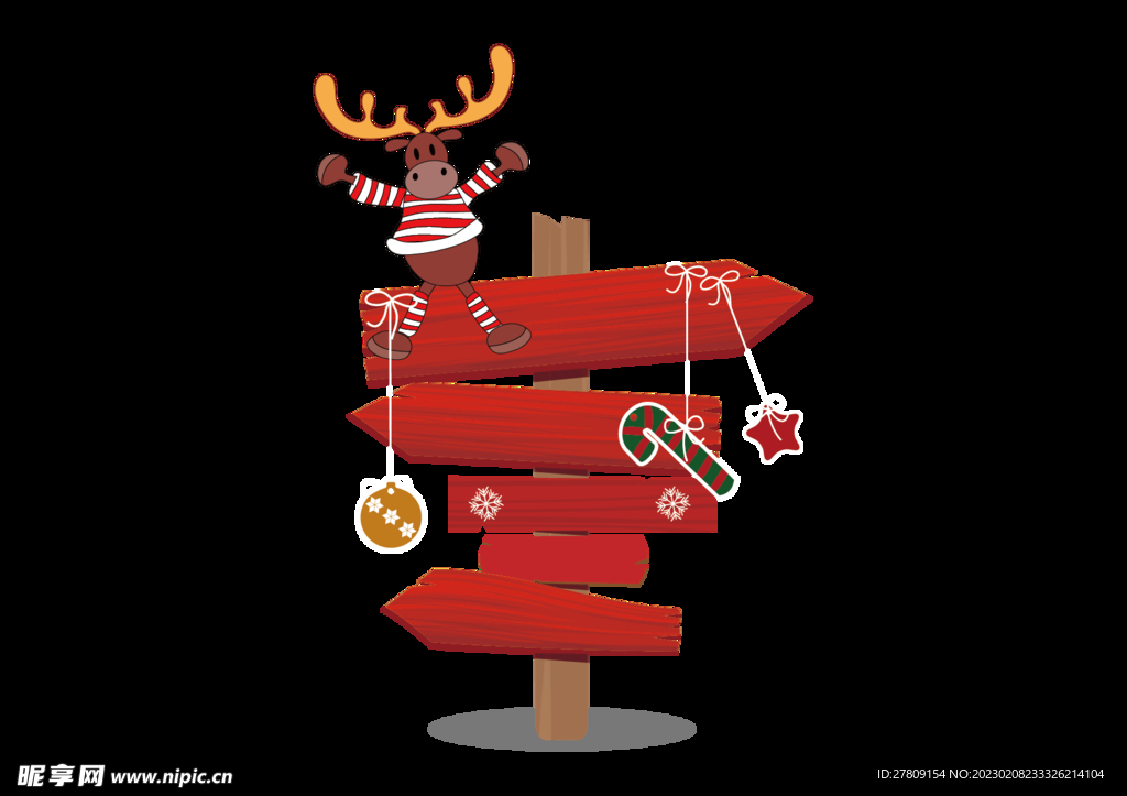 卡通圣诞路牌设计元素