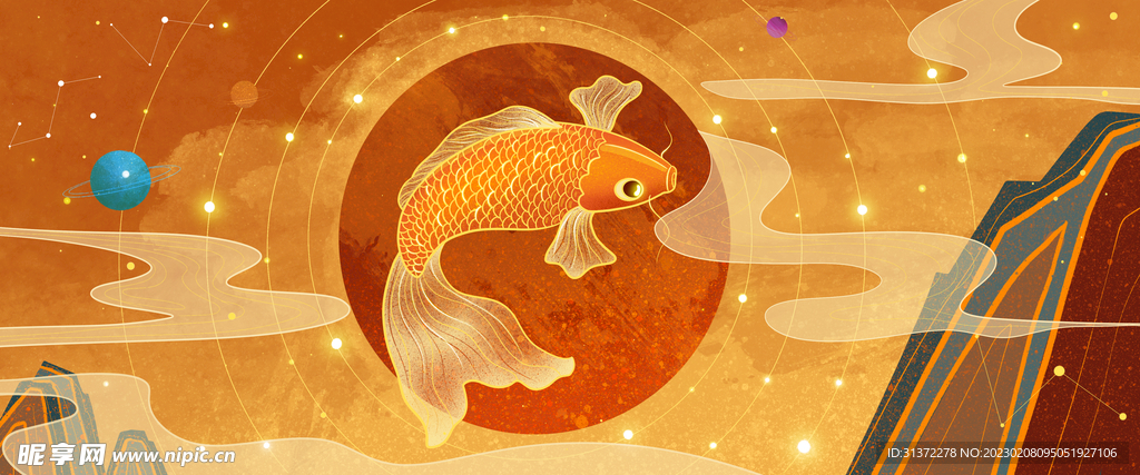 手绘古风插画背景图片