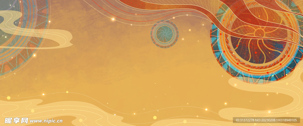 手绘古风插画背景图片