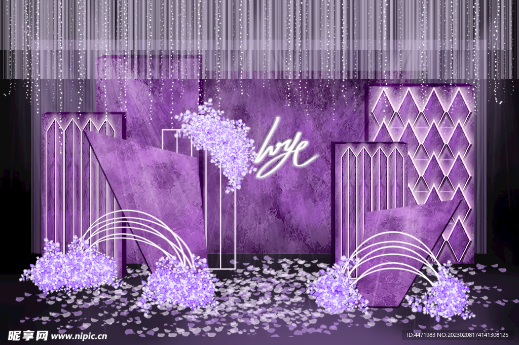 婚礼背景板效果图