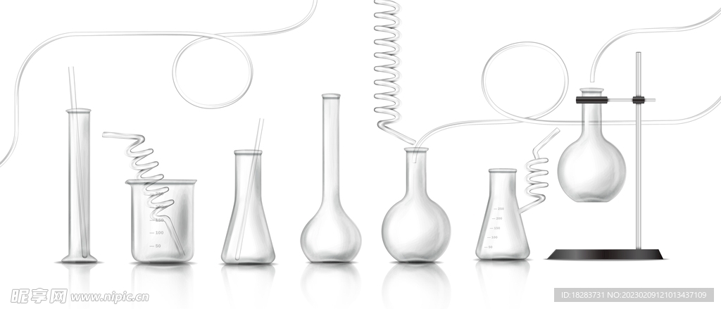 白色化学器皿实验室烧杯