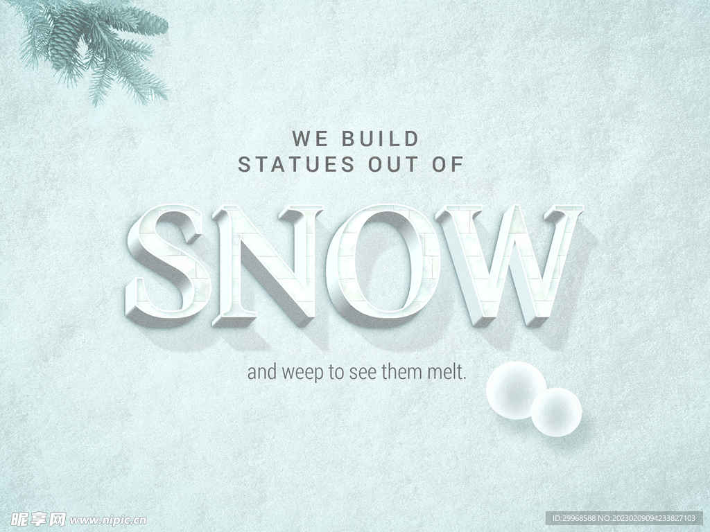 冰雪字体效果样机